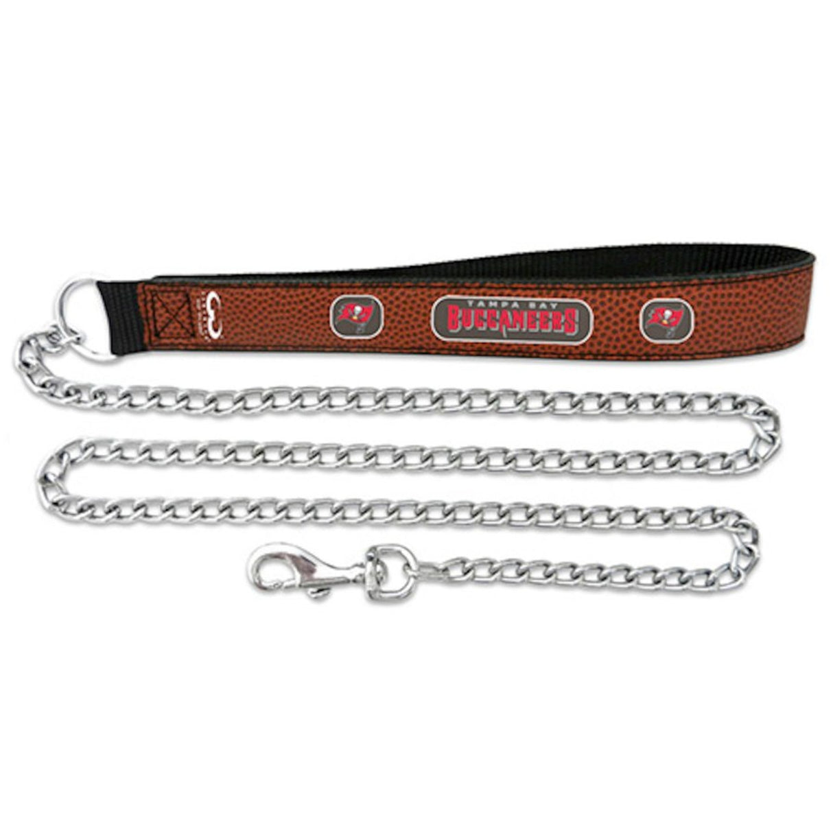 Gamewear Tampa Bay Buccaneers Leather Chain Football Pet Leash Size Large Fan Gear NFL Tampa Bay Buccaneers