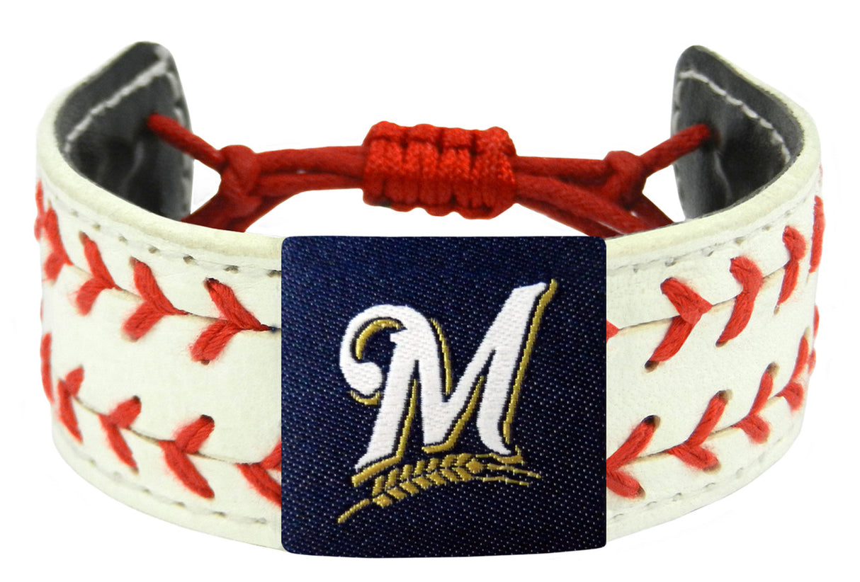 Gamewear Milwaukee Brewers Classic Two Seamer Baseball Bracelet Fan Gear MLB Milwaukee Brewers