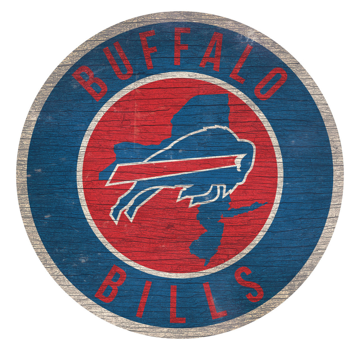 Fan Creations Buffalo Bills 12 Inch Round State Design Wood Sign Fan Gear NFL Buffalo Bills