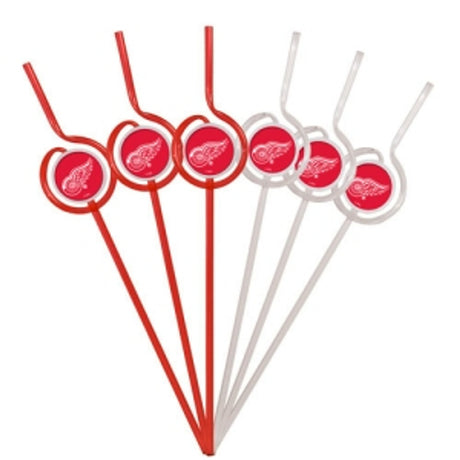 Pangea Brands Detroit Red Wings Team Sipper Straws Fan Gear NHL Detroit Red Wings