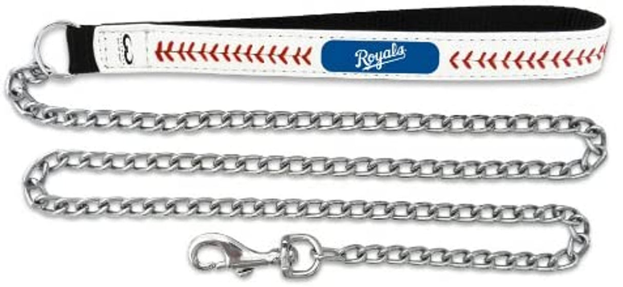 Gamewear Kansas City Royals Leather Chain Baseball Pet Leash Size Large Fan Gear MLB Kansas City Royals