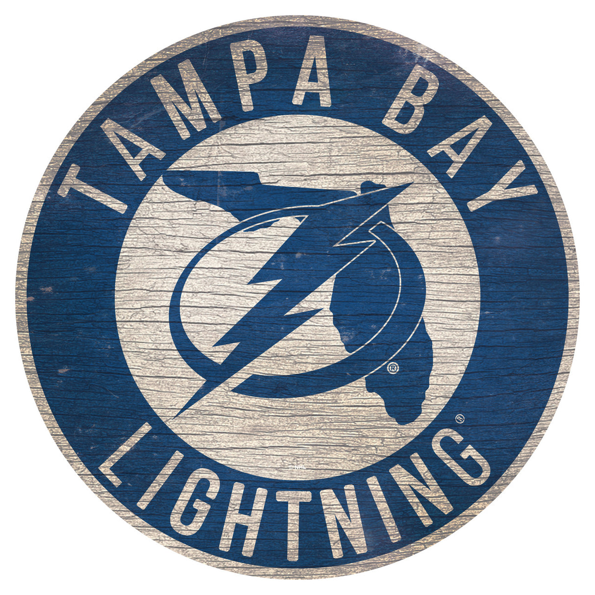Fan Creations Tampa Bay Lightning 12 Inch Round State Design Wood Sign Fan Gear NHL Tampa Bay Lightning