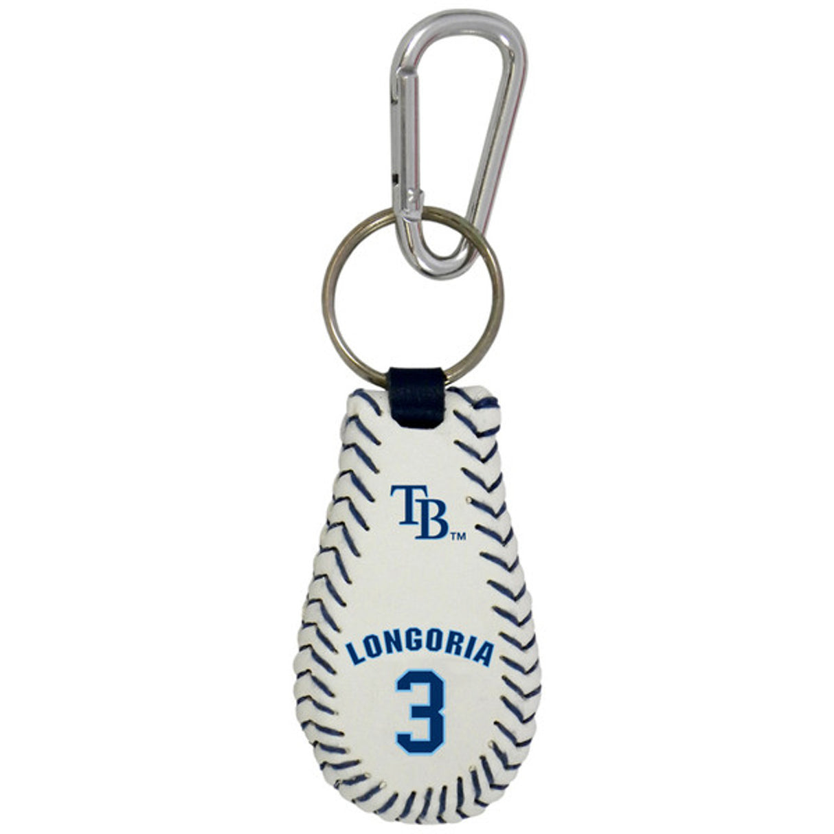 Gamewear Tampa Bay Rays Evan Longoria Classic Baseball Keychain Fan Gear MLB Tampa Bay Rays