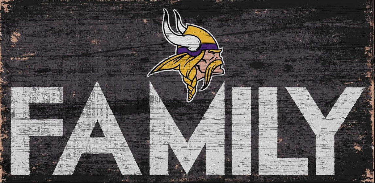 Fan Creations Minnesota Vikings Family Design Wood Sign 12x6 Fan Gear NFL Minnesota Vikings