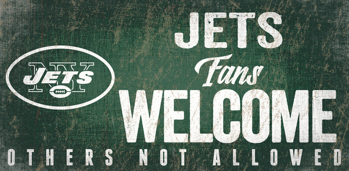 Fan Creations New York Jets Fans Welcome Wood Sign 12x6 Fan Gear NFL New York Jets