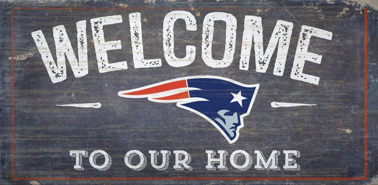 Fan Creations New England Patriots Welcome To Our Home Wood Sign 6x12 Fan Gear NFL New England Patriots
