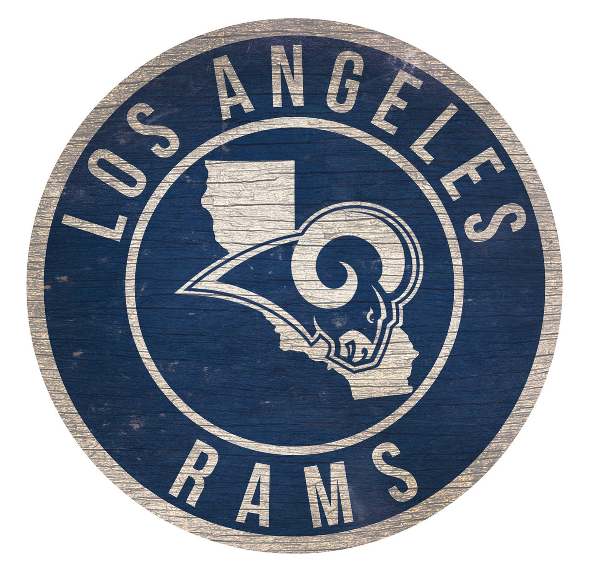 Fan Creations Los Angeles Rams 12 Inch Round State Design Wood Sign Fan Gear NFL Los Angeles Rams