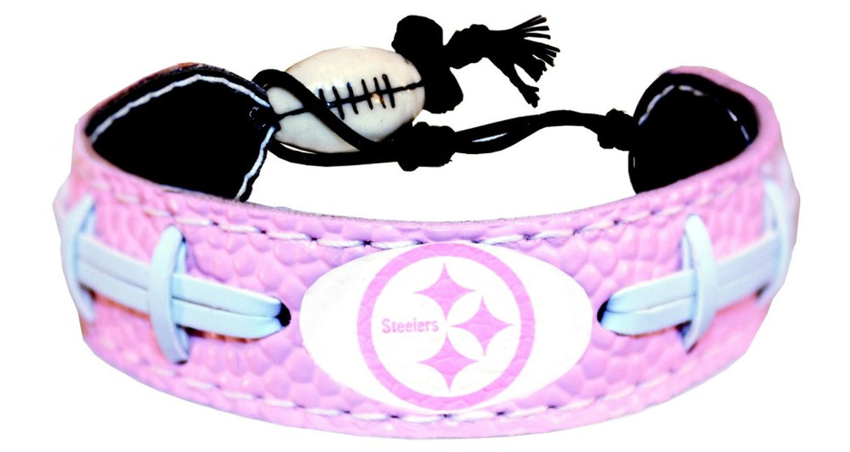 Gamewear Pittsburgh Steelers Pink Football Bracelet Fan Gear NFL Pittsburgh Steelers