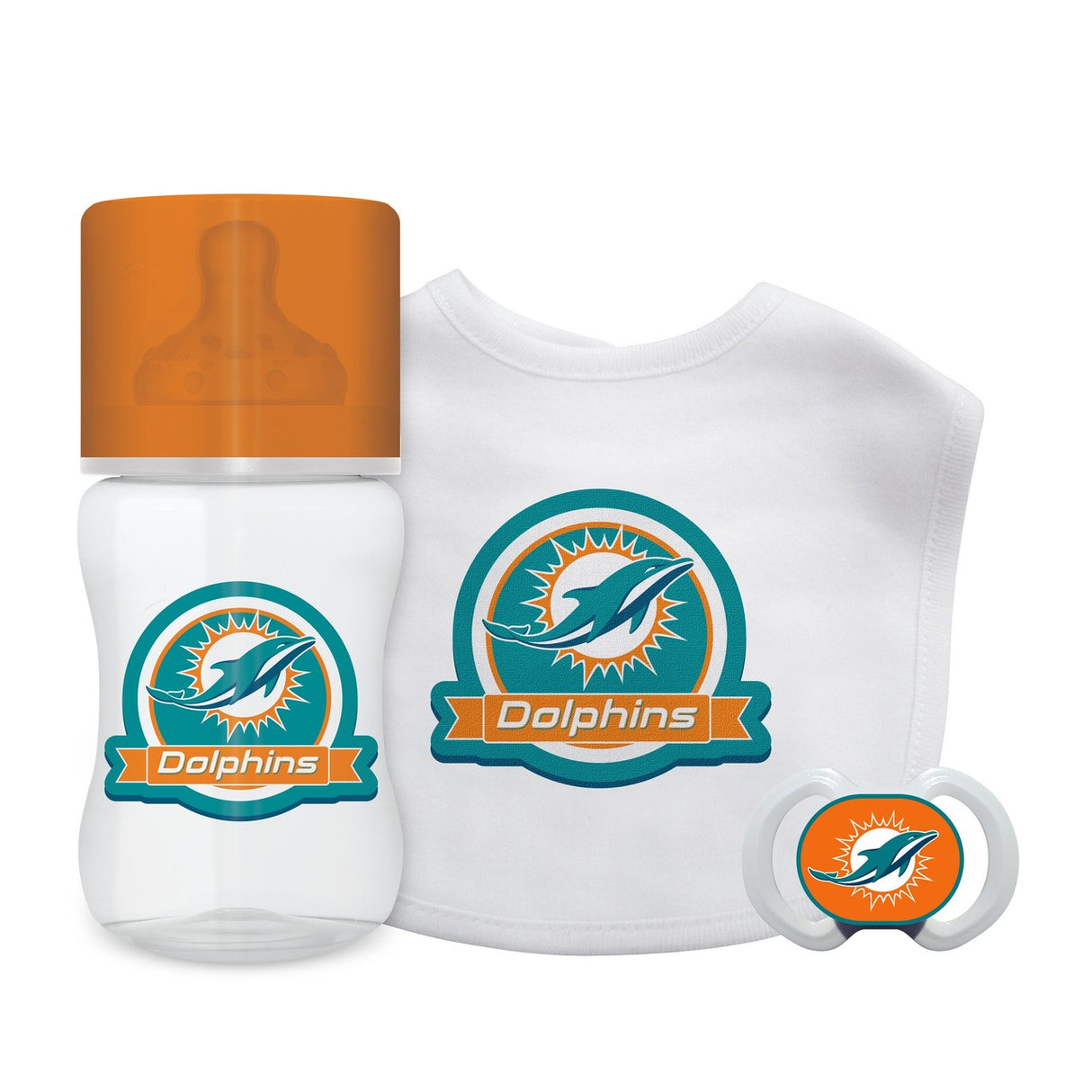 Baby Fanatic Miami Dolphins Baby 3 Piece Gift Set Fan Gear NFL Miami Dolphins