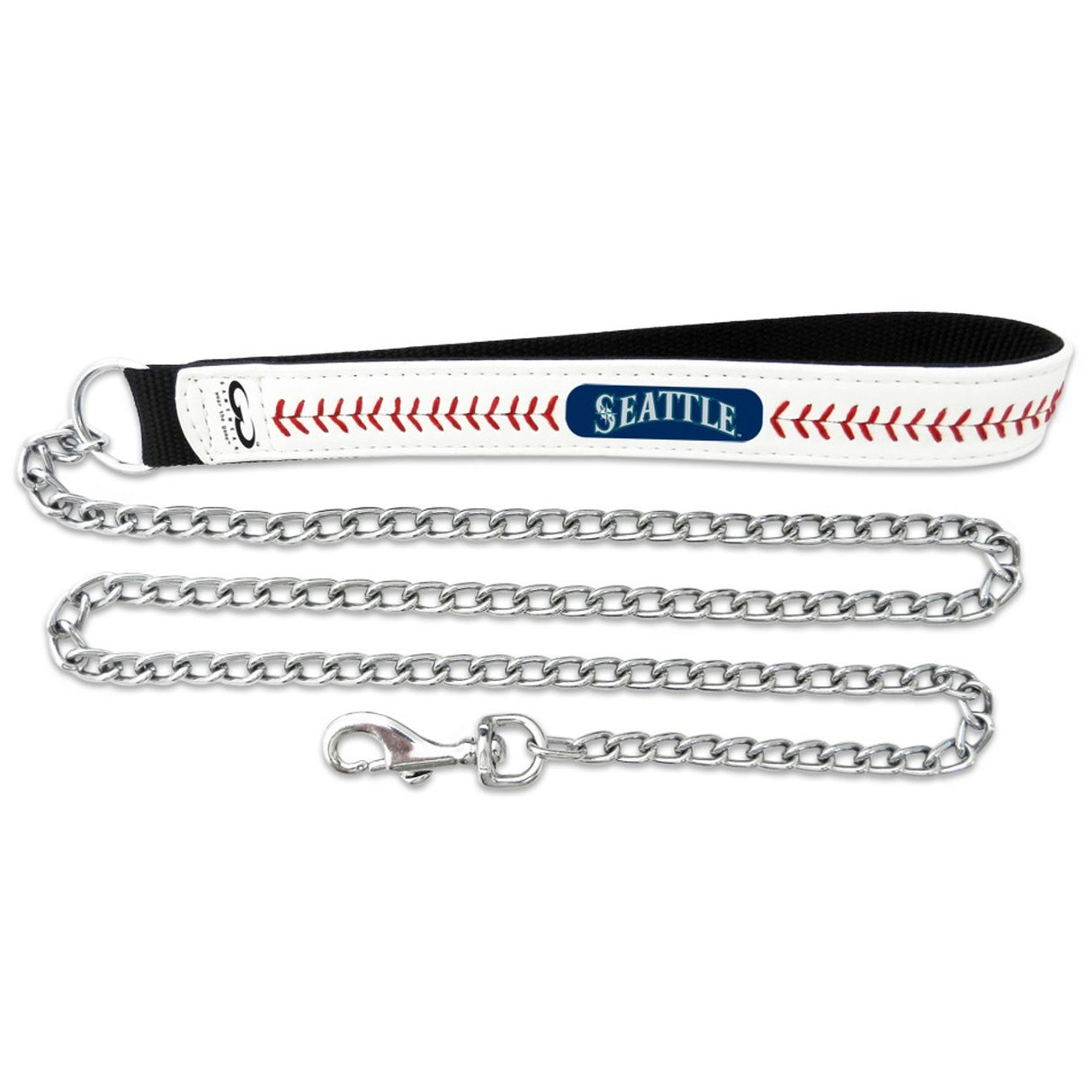 Gamewear Seattle Mariners Leather Chain Baseball Pet Leash Size Large Fan Gear MLB Seattle Mariners