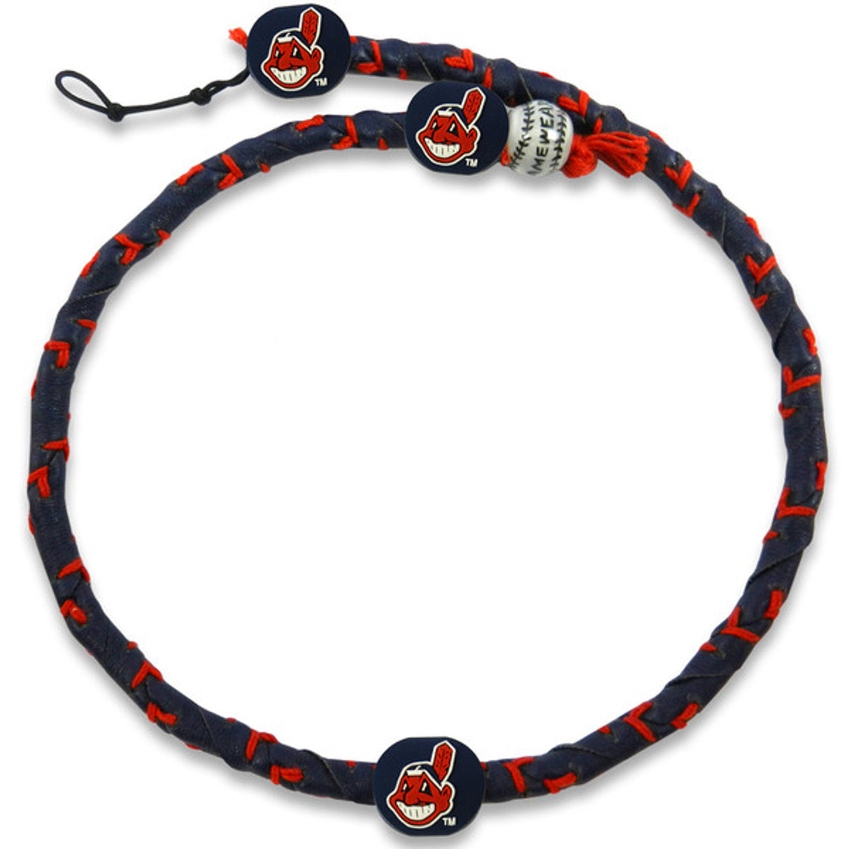 Gamewear Cleveland Indians Team Color Frozen Rope Baseball Necklace Fan Gear MLB Cleveland Indians