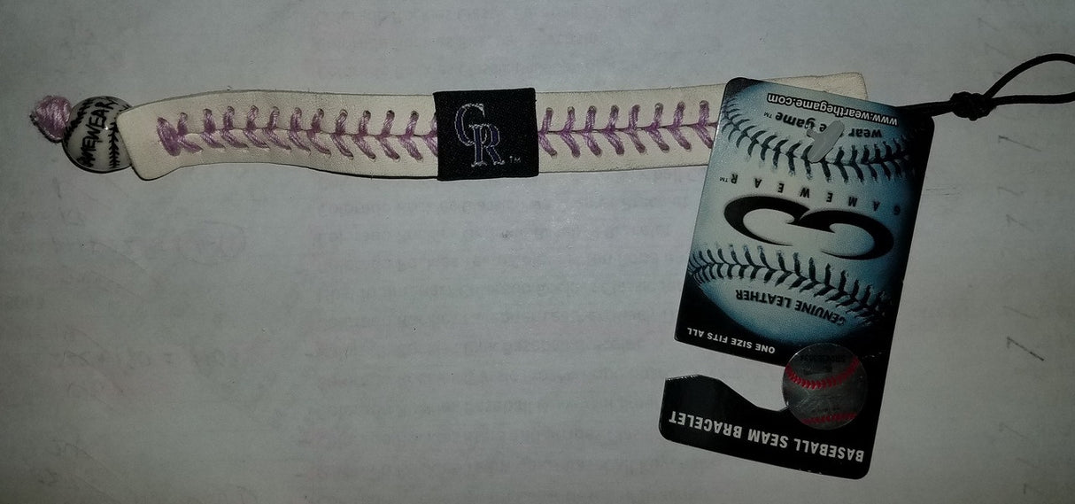 Gamewear Colorado Rockies Genuine Baseball Bracelet Fan Gear MLB Colorado Rockies