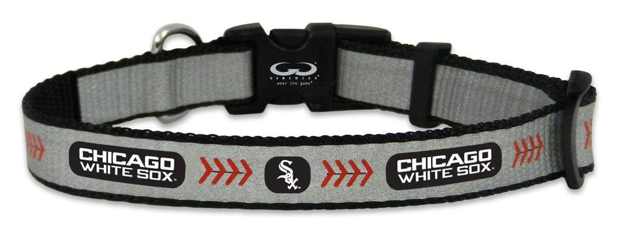 Gamewear Chicago White Sox Reflective Baseball Pet Collar Size Toy Fan Gear MLB Chicago White Sox