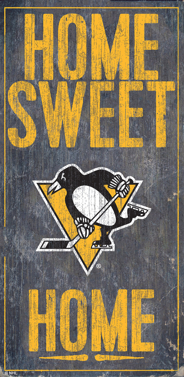 Fan Creations Pittsburgh Penguins Home Sweet Home Wood Sign 6x12 Fan Gear NHL Pittsburgh Penguins