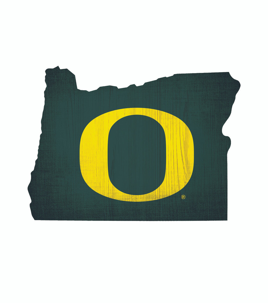 Fan Creations Oregon Ducks 12 Inch Team Color State Shape Design Wood Sign Fan Gear NCAA Oregon Ducks