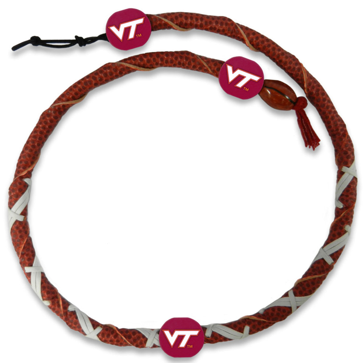 Gamewear Virginia Tech Hokies Spiral Football Necklace Fan Gear NCAA Virginia Tech Hokies