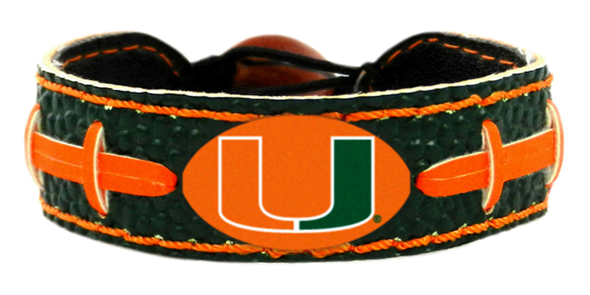Gamewear Miami Hurricanes Team Color Football Bracelet Fan Gear NCAA Miami Hurricanes