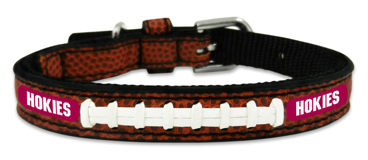 Gamewear Virginia Tech Hokies Leather Classic Football Pet Collar Toy Fan Gear NCAA Virginia Tech Hokies