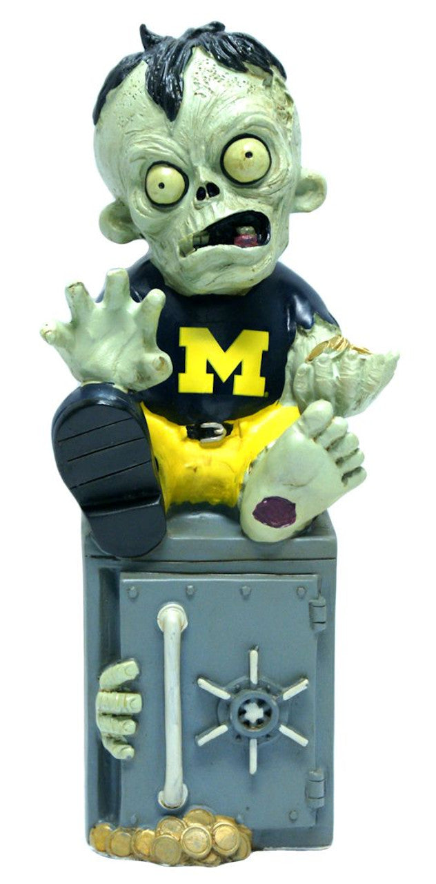 Forever Collectibles Michigan Wolverines Zombie Bank Figurine Fan Gear NCAA Michigan Wolverines