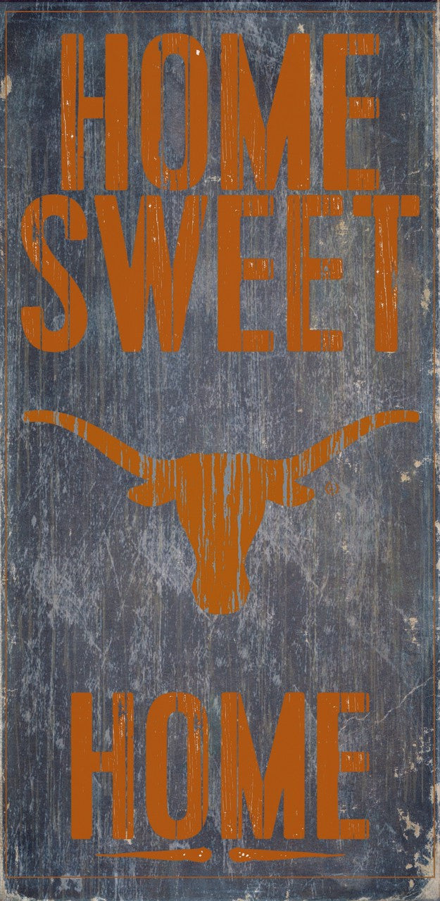 Fan Creations Texas Longhorns Home Sweet Home Wood Sign 6"x12" Fan Gear NCAA Texas Longhorns