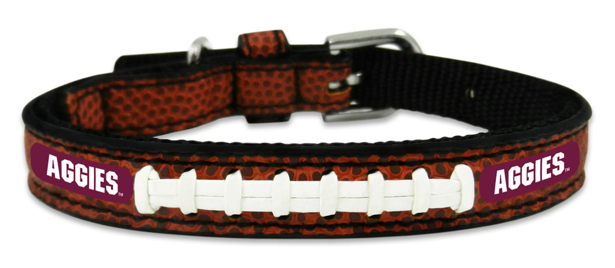 Gamewear Texas A&M Aggies Leather Classic Football Pet Collar Size Toy Fan Gear NCAA Texas A&M Aggies
