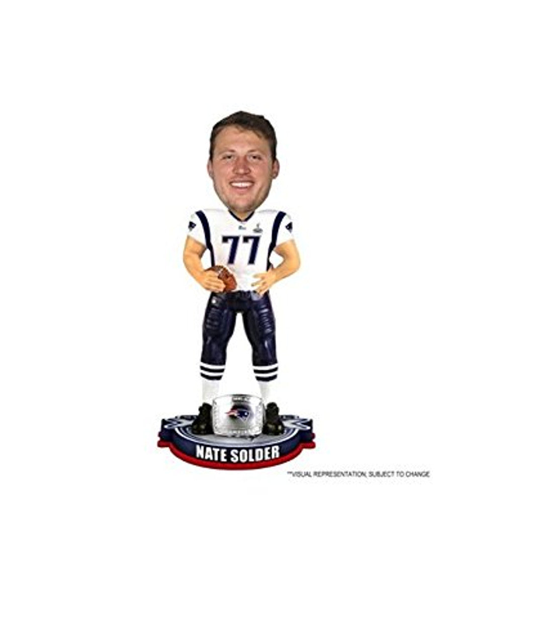 Forever Collectibles New England Patriots Nate Solder Super Bowl 49 Champ Bobblehead Fan Gear NFL New England Patriots