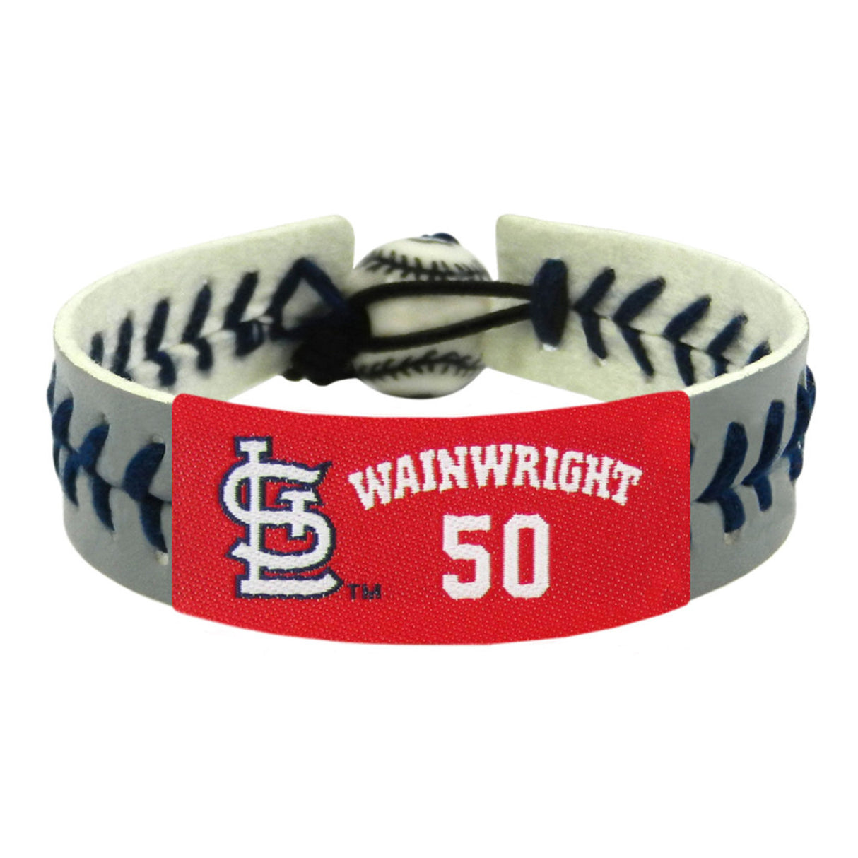 Gamewear St. Louis Cardinals Gray Team Color Baseball Bracelet Adam Wainwright Fan Gear MLB St. Louis Cardinals