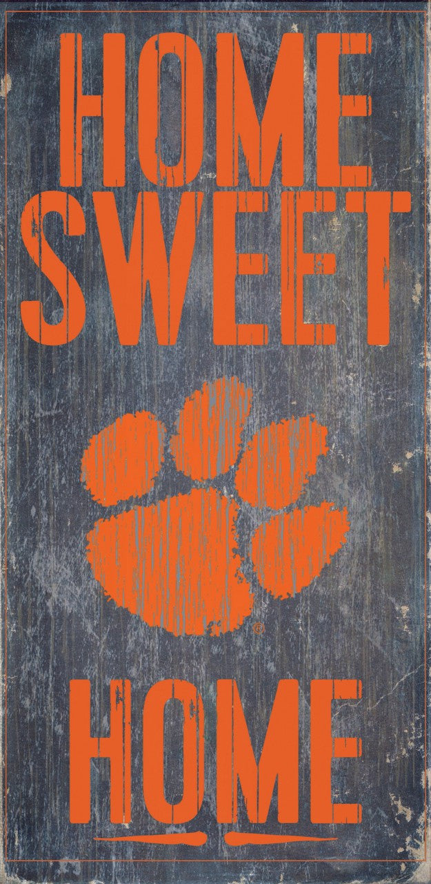 Fan Creations Clemson Tigers Home Sweet Home Wood Sign 6"x12" Fan Gear NCAA Clemson Tigers