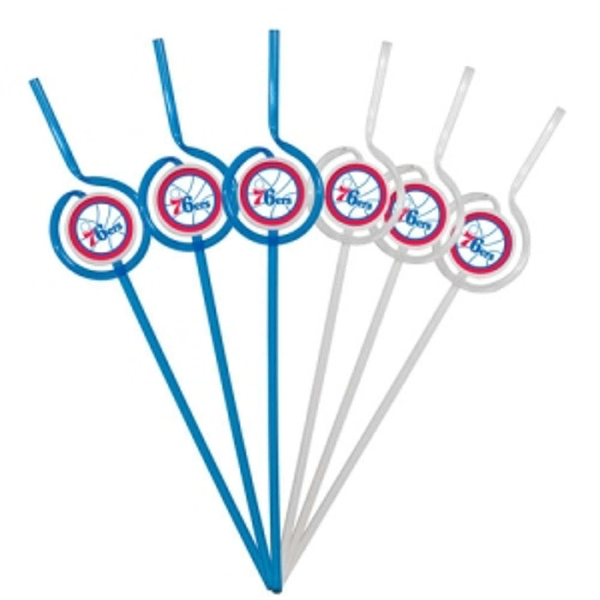 Pangea Brands Philadelphia 76ers Team Sipper Straws Fan Gear NBA Philadelphia 76ers