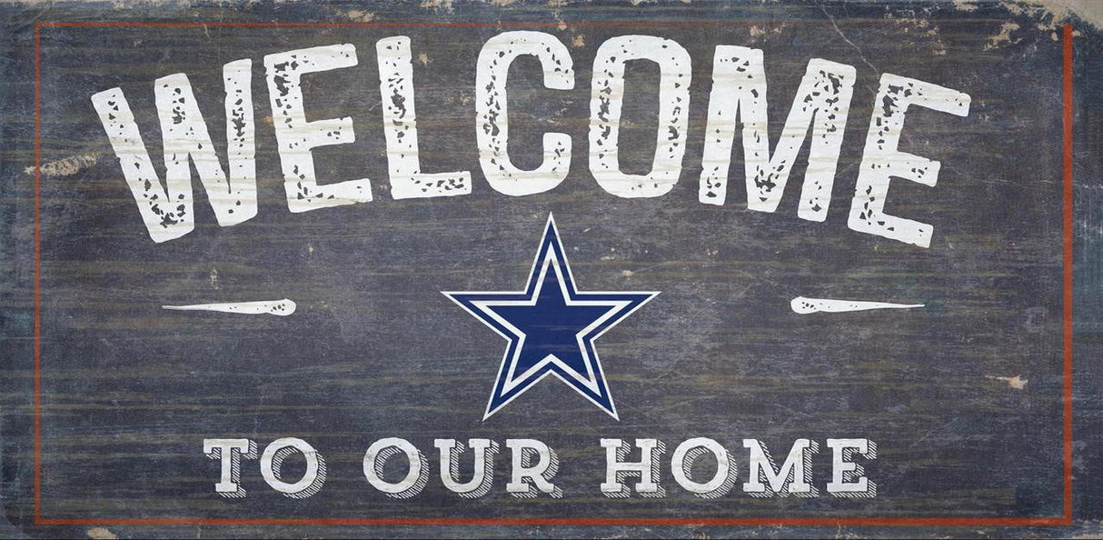 Fan Creations Dallas Cowboys Welcome To Our Home Wood Sign 6x12 Fan Gear NFL Dallas Cowboys