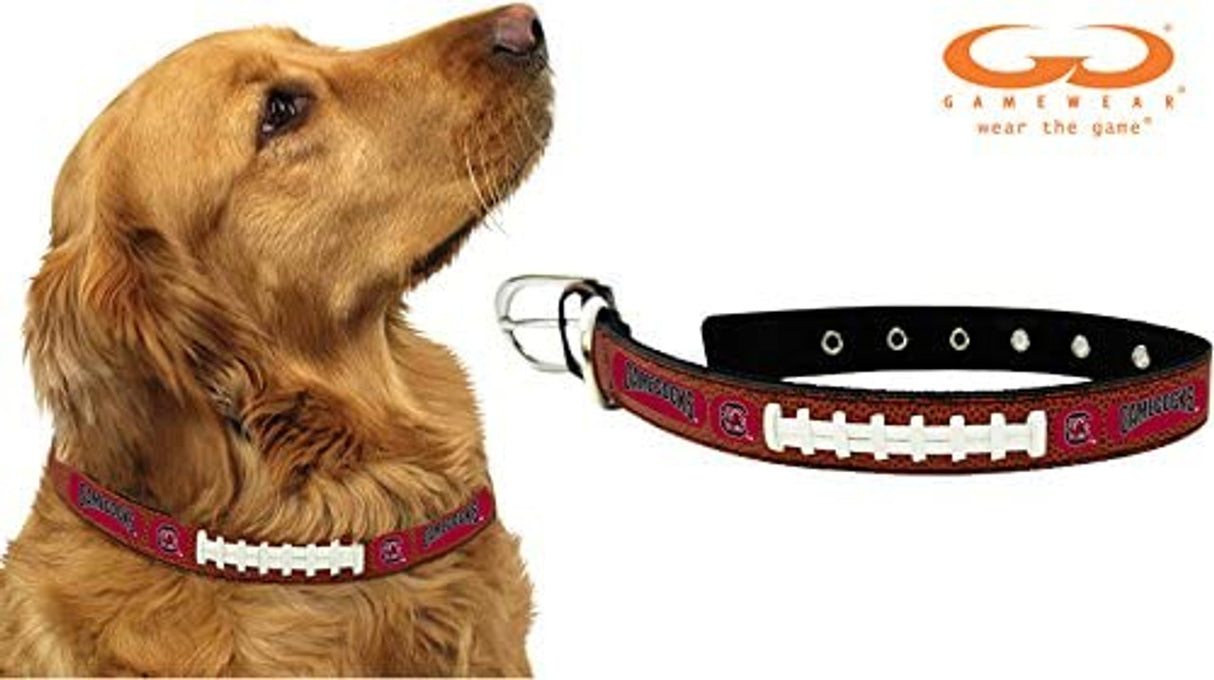 Gamewear South Carolina Gamecocks Leather Classic Football Pet Collar Size Small Fan Gear NCAA South Carolina Gamecocks