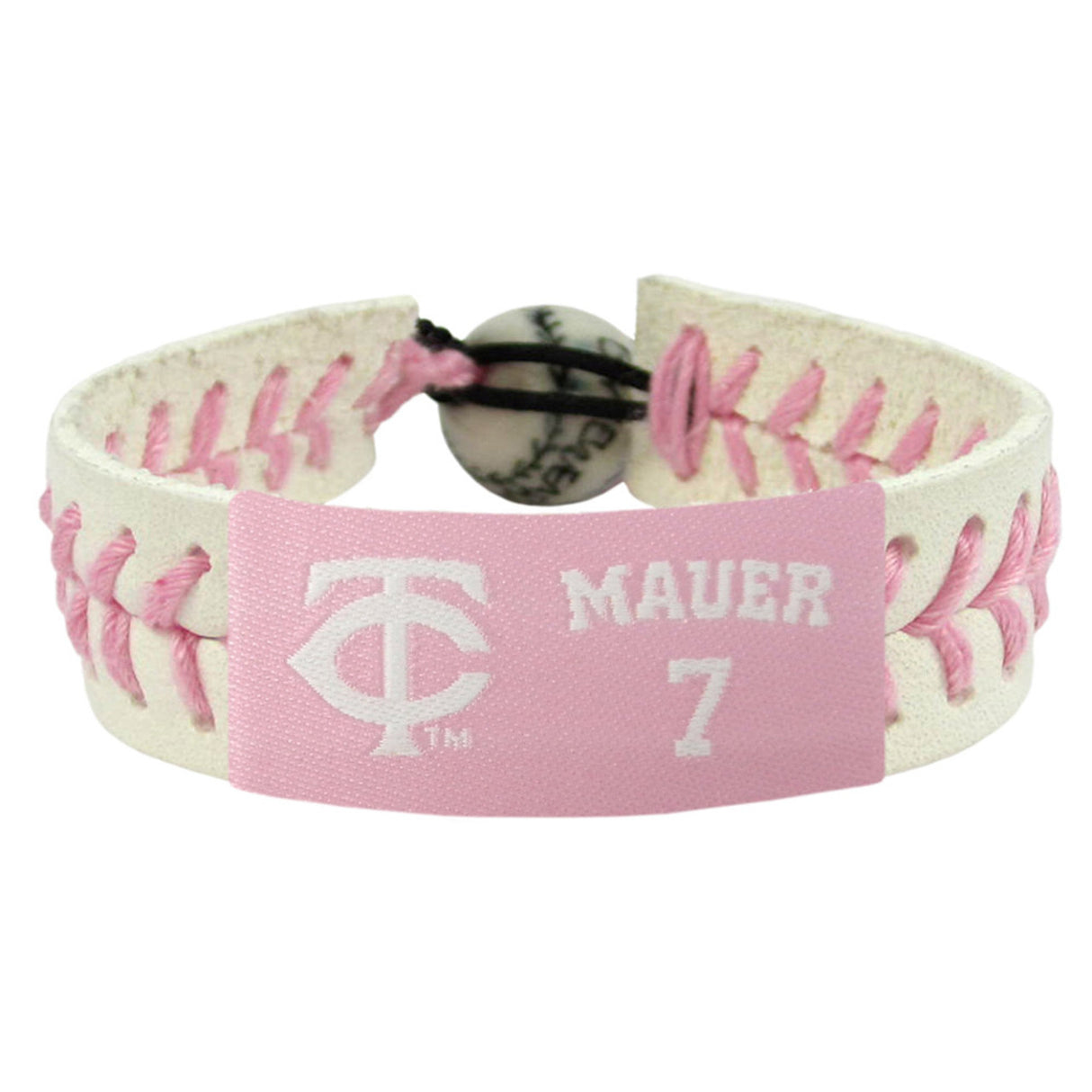 Gamewear Minnesota Twins Pink Baseball Bracelet Joe Maue Fan Gear MLB Minnesota Twins