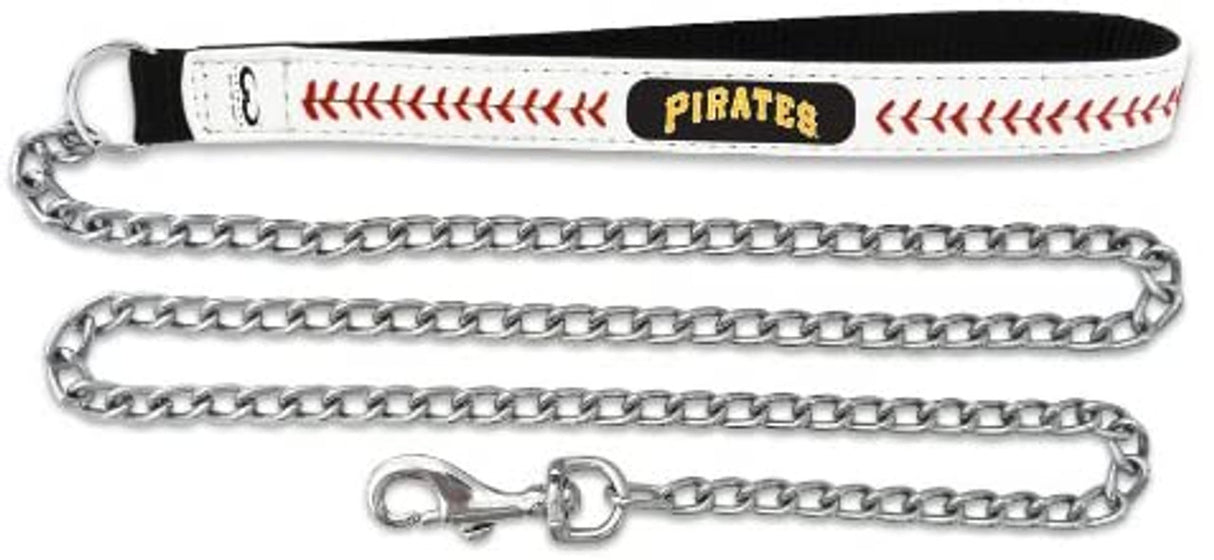 Gamewear Pittsburgh Pirates Leather Chain Baseball Pet Leash Size Medium Fan Gear MLB Pittsburgh Pirates