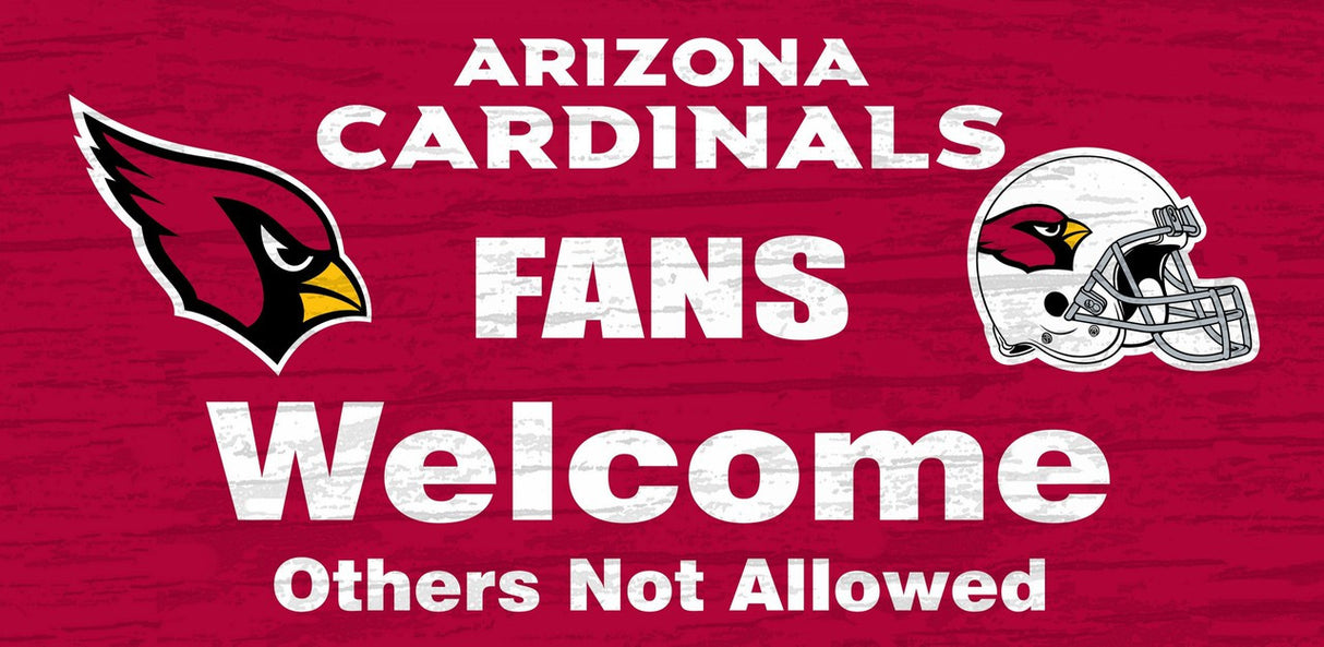 Fan Creations Arizona Cardinals Fans Welcome Wood Sign 12"x6" Fan Gear NFL Arizona Cardinals