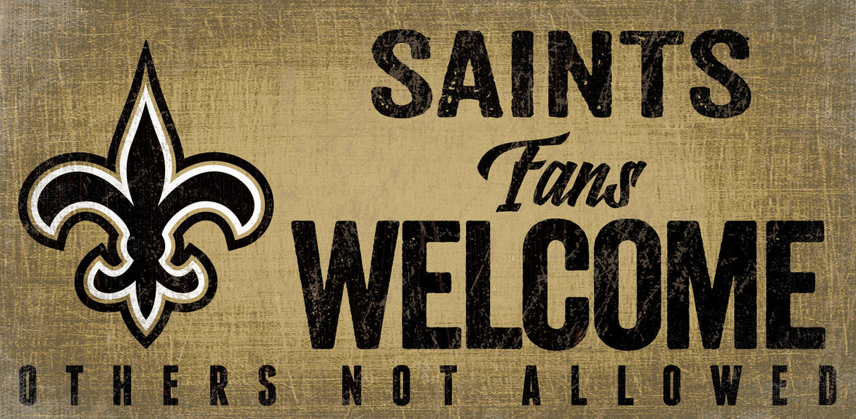 Fan Creations New Orleans Saints Fans Welcome Wood Sign 12x6 Fan Gear NFL New Orleans Saints
