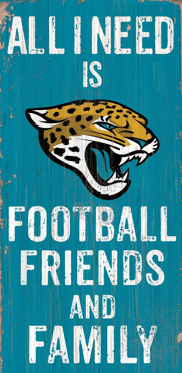 Fan Creations Jacksonville Jaguars Football Friends and Family Wood Sign 6x12 Fan Gear NFL Jacksonville Jaguars