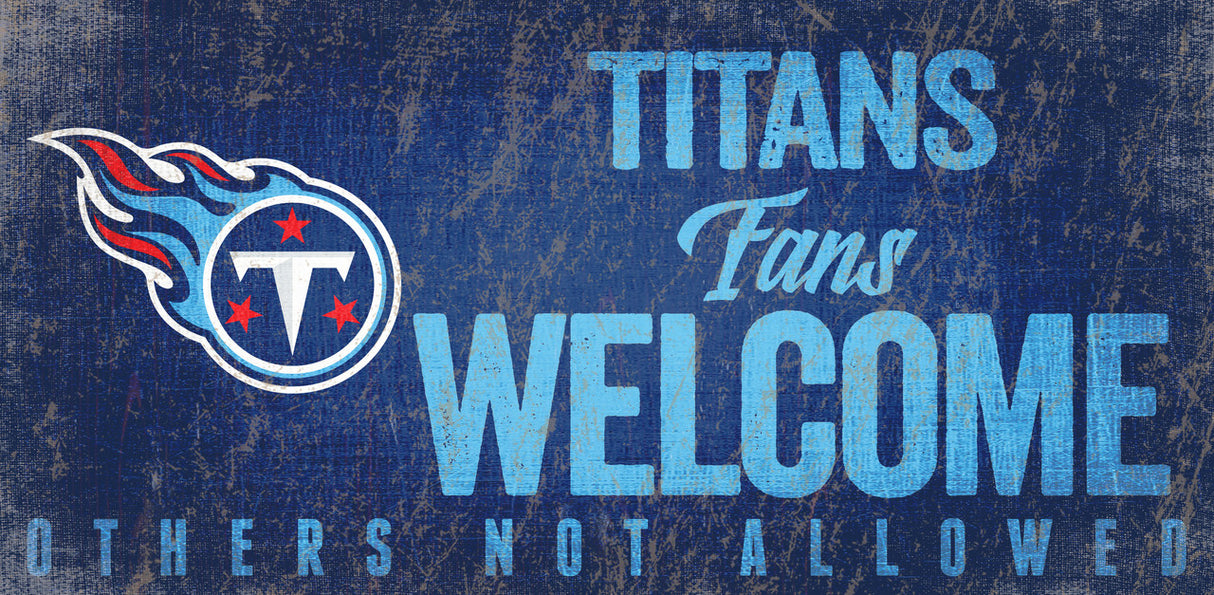 Fan Creations Tennessee Titans Fans Welcome Wood Sign 12x6 Fan Gear NFL Tennessee Titans