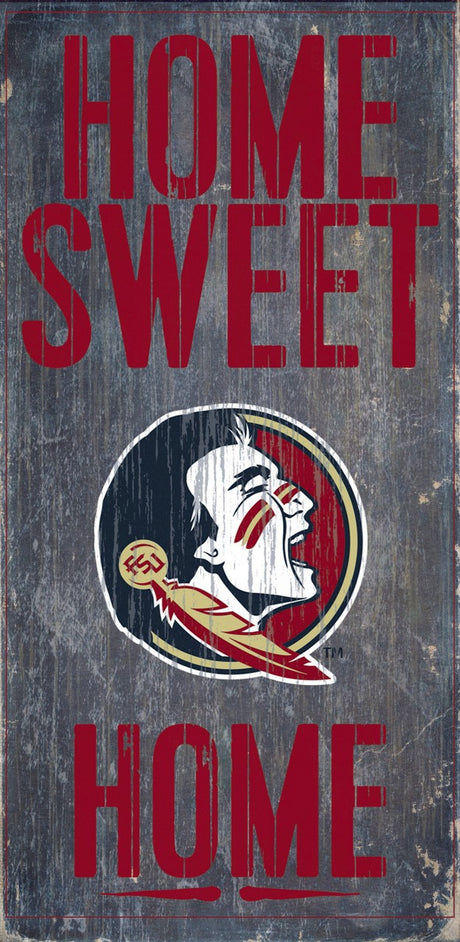 Fan Creations Florida State Seminoles Home Sweet Home Wood Sign 6"x12" Fan Gear NCAA Florida State Seminoles