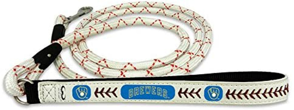 Gamewear Milwaukee Brewers Retro Baseball Leather Pet Leash Size Medium Fan Gear MLB Milwaukee Brewers