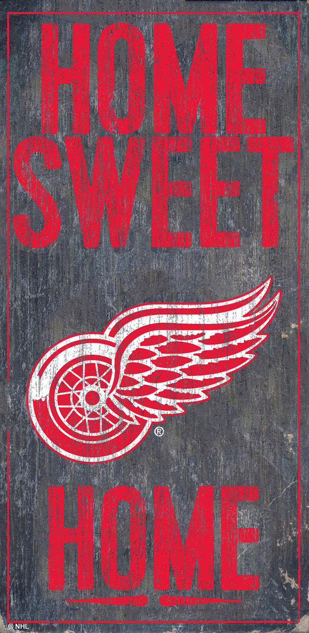 Fan Creations Detroit Red Wings Home Sweet Home Wood Sign 6x12 Fan Gear NHL Detroit Red Wings