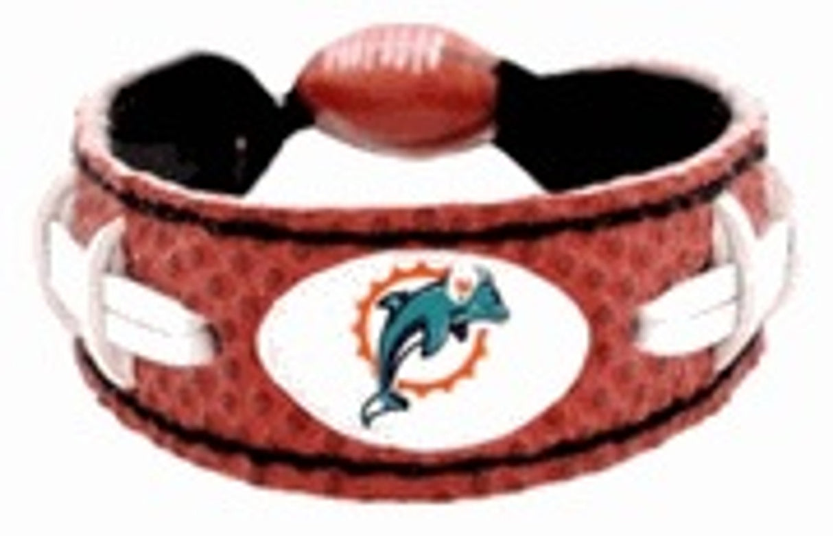 Gamewear Miami Dolphins Classic Football Bracelet Fan Gear NFL Miami Dolphins