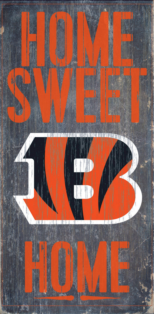 Fan Creations Cincinnati Bengals Home Sweet Home Wood Sign 6"x12" Fan Gear NFL Cincinnati Bengals
