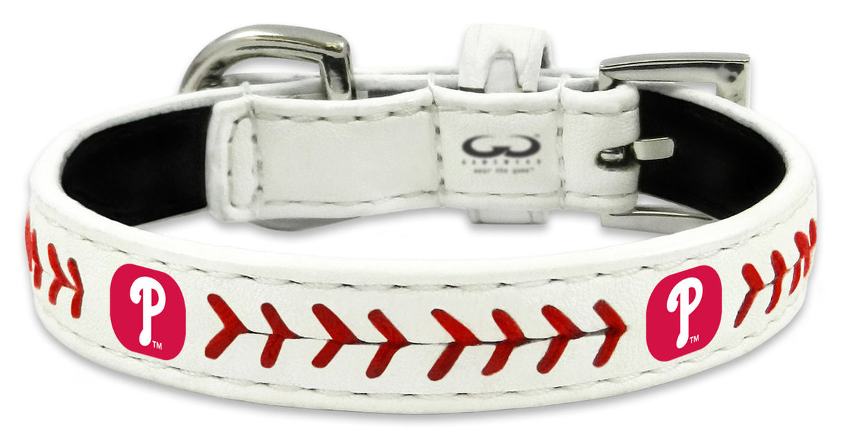 Gamewear Philadelphia Phillies Leather Classic Baseball Pet Collar Size Toy Fan Gear MLB Philadelphia Phillies