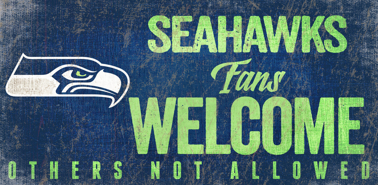 Fan Creations Seattle Seahawks Fans Welcome Wood Sign 12x6 Fan Gear NFL Seattle Seahawks