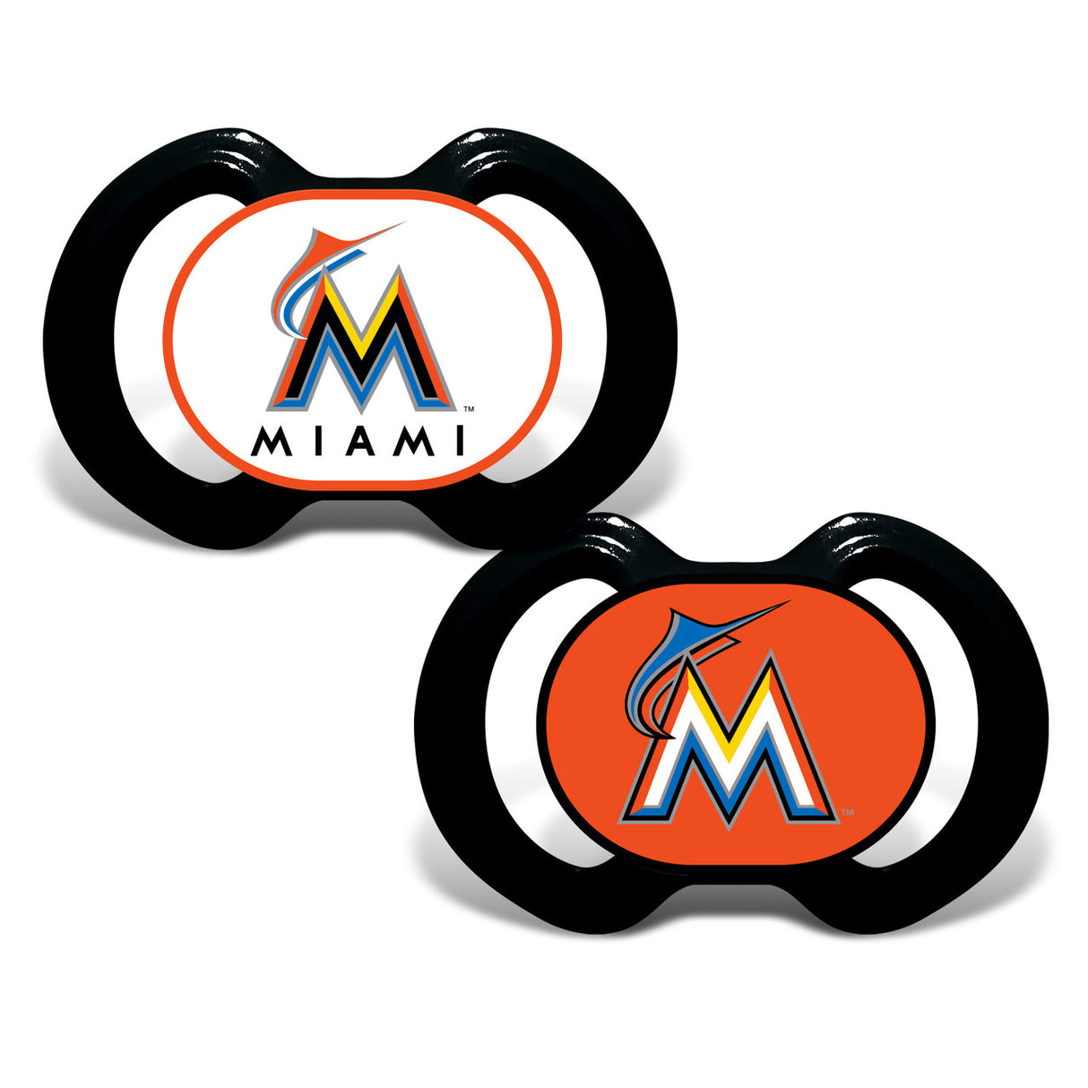 Baby Fanatic Miami Marlins Pacifier 2 Pack Fan Gear MLB Miami Marlins
