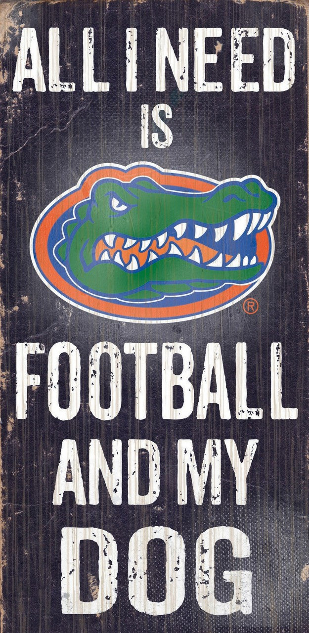 Fan Creations Florida Gators Football and Dog Wood Sign 6"x12" Fan Gear NCAA Florida Gators