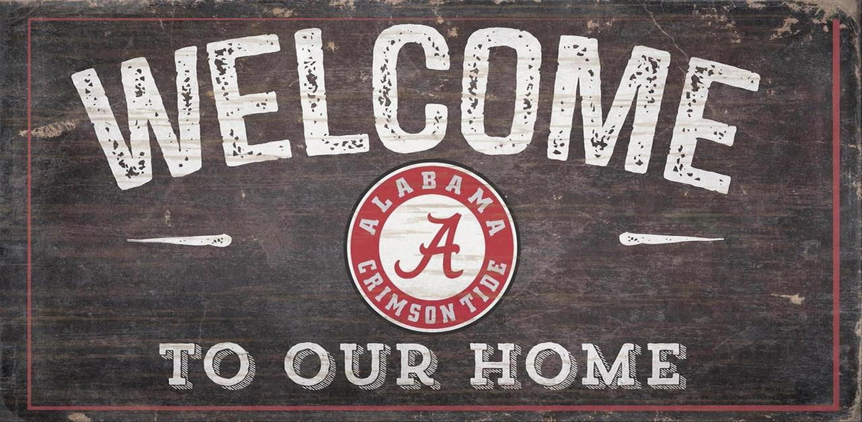 Fan Creations Alabama Crimson Tide Welcome To Our Home Wood Sign 6x12 Fan Gear NCAA Alabama Crimson Tide