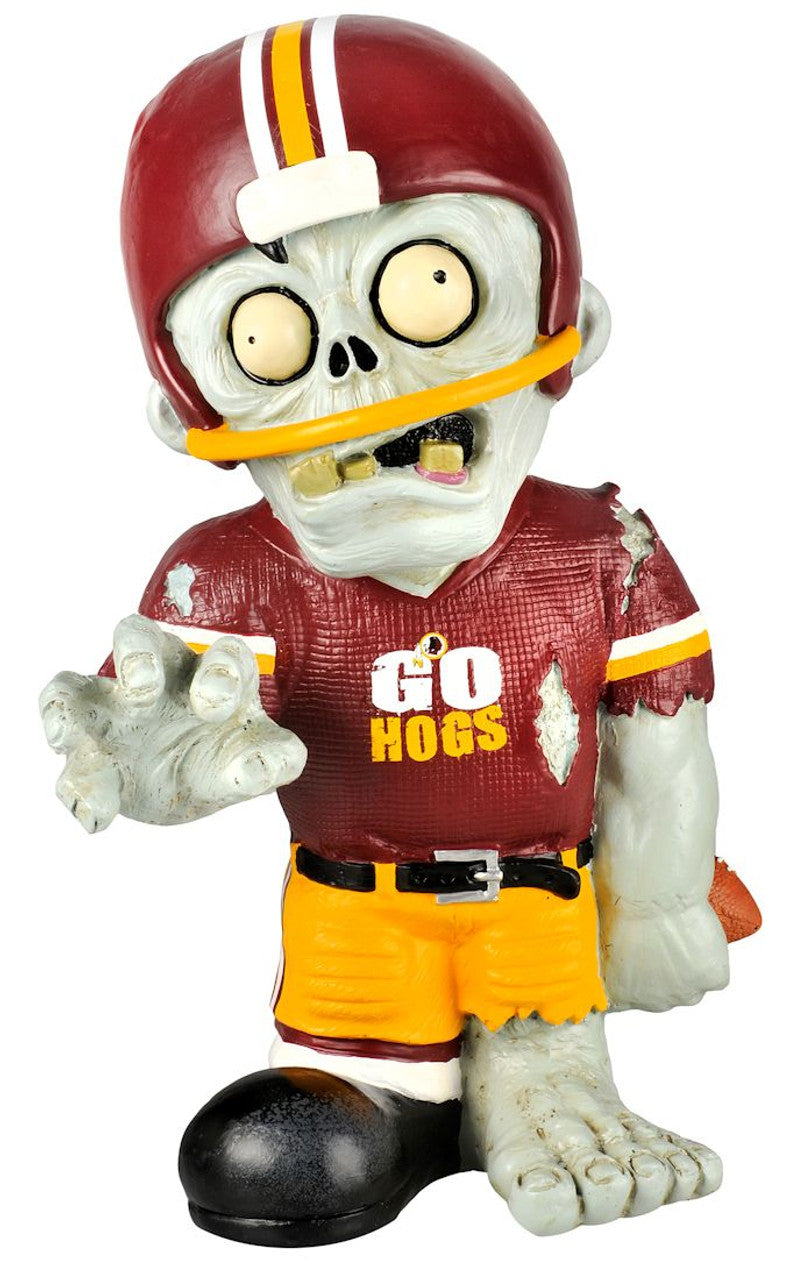 Forever Collectibles Arkansas Razorbacks Zombie Thematic w/ Football Figurine Fan Gear NCAA Arkansas Razorbacks