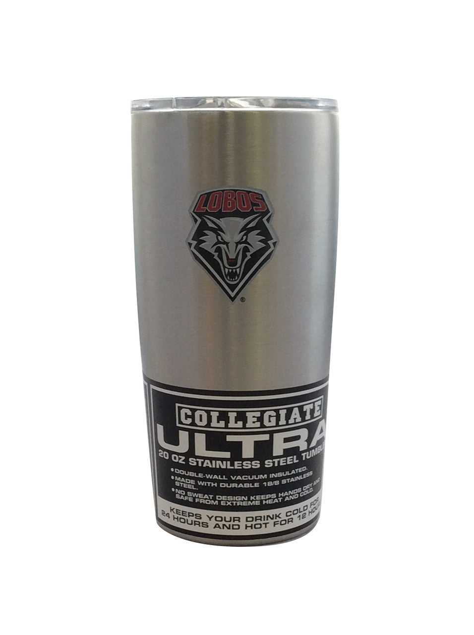 BOELTER New Mexico Lobos Silver 20oz Ultra Travel Tumbler Fan Gear NCAA New Mexico Lobos