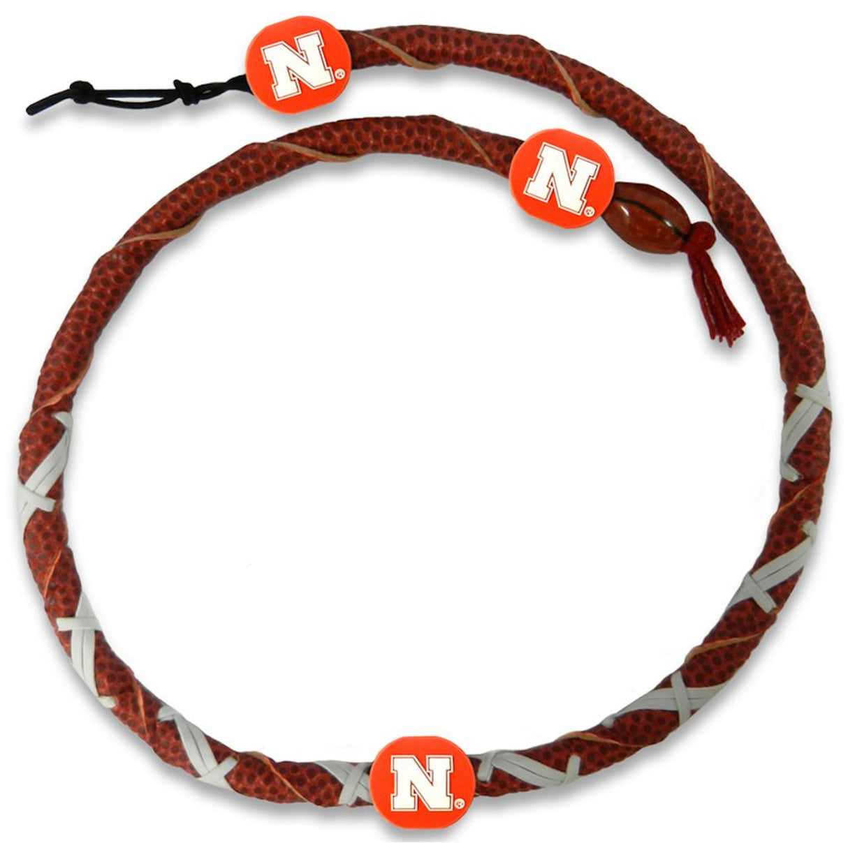 Gamewear Nebraska Cornhuskers Spiral Football Necklace Fan Gear NCAA Nebraska Cornhuskers